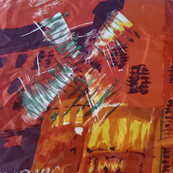 Vintage 60's Moulin Rouge Scarf Artistic Paris Scene Neckerchief  26"×26" - Picture 3 of 9